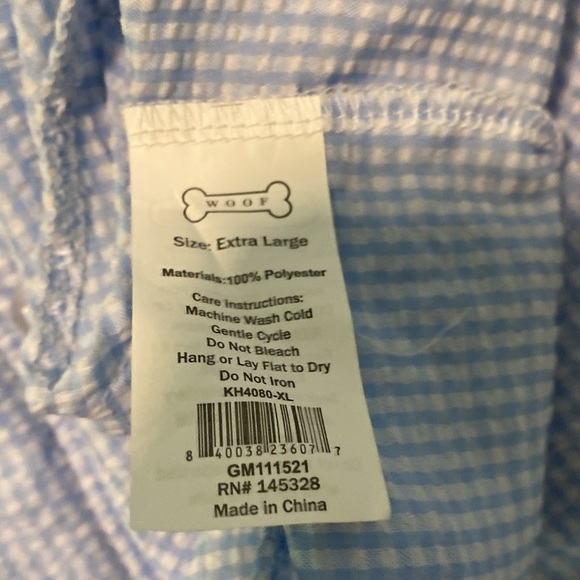 Woof brand new without tags, summer seersucker, dog shirt - Picture 4 of 4